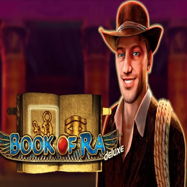 Slots logo of Book of Ra Deluxe from Novomatic at Seven Casino