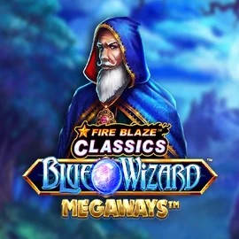 Fire Blaze Blue Wizard Megaways logo by Rarestone Gaming at Seven CasinoFire Blaze Blue Wizard Megaways