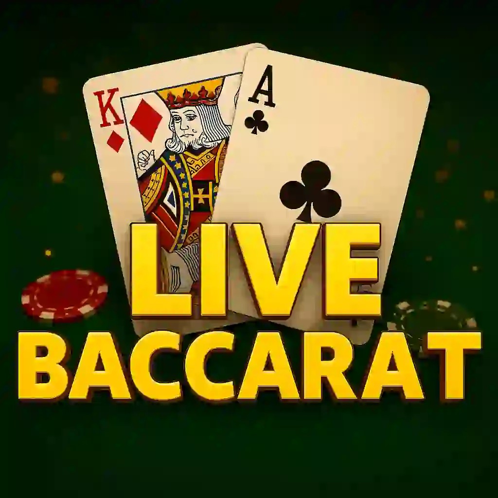 Live Baccarat online game logo by Evolution on sevenbelgie.eu